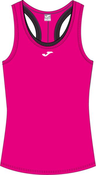 SLEEVELESS  WOMAN GYM T-SHIRT PINK-BLACK