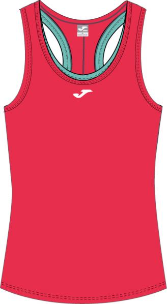SLEEVELESS  WOMAN GYM T-SHIRT RED-GREEN