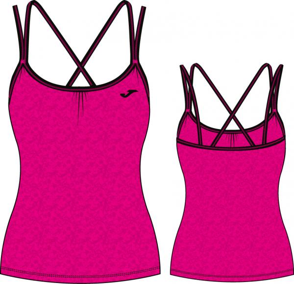 SLEEVELESS WOMAN GYM TOP FUCSIA-BLACK