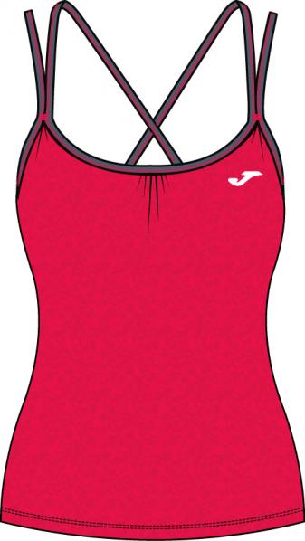 SLEEVELESS  WOMAN GYM TOP RED-DARK GREY