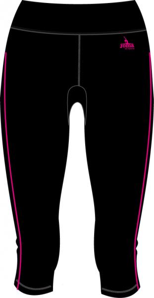 PIRATE PANTS BLACK-FUCSIA WOMAN