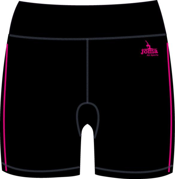 SHORT WOMAN GYM PANTS BLACK-FUCSIA
