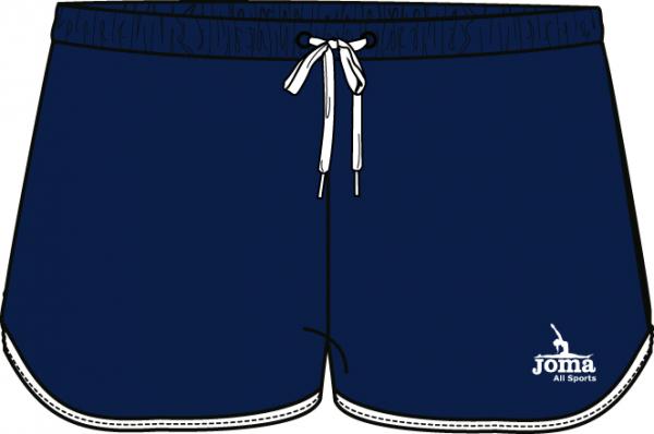 NAVY-WHITE WOMAN GYM SHORT