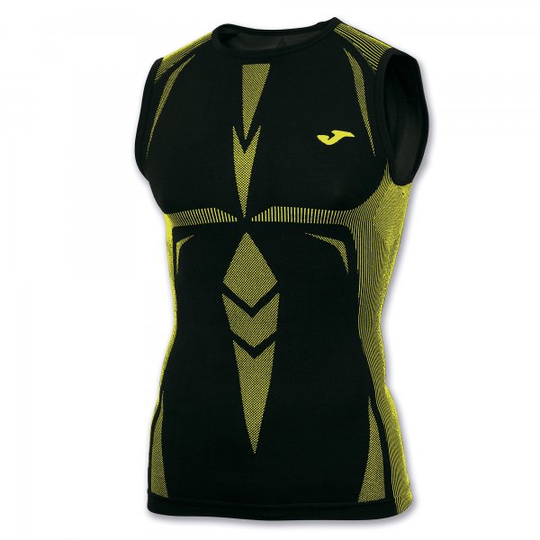 T-SHIRT BRAMA EMOTION BLACK-YELLOW SLEEVELESS