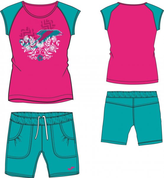 SET FUCHSIA-GREEN S/S GIRL