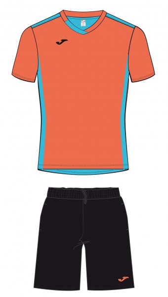 SET T-SHIRT + SHORT ORANGE-BLACK S/S