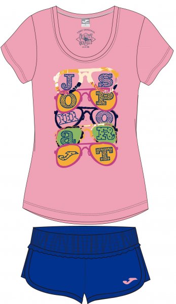 SET T-SHIRT + SHORT PINK-BLUE