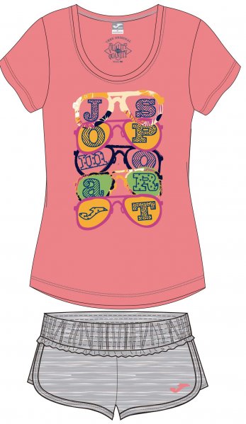 SET T-SHIRT + SHORT ORANGE-GREY