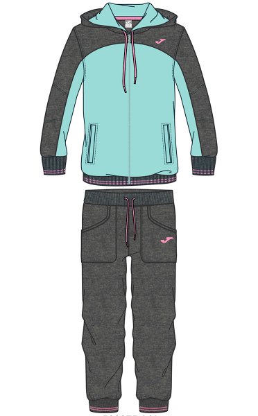 TRACKSUIT SWEATSHIRT HOODED ANTHRACITE-GREEN 