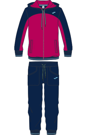 TRACKSUIT SWEATSHIRT HOODED NAVY-FUCHSIA