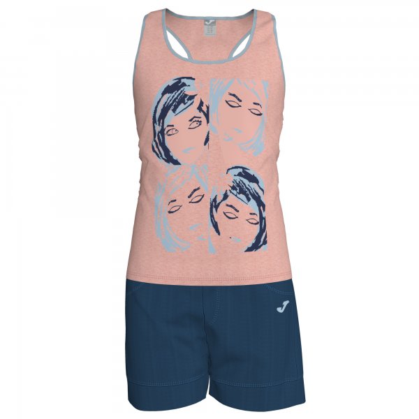SET JUNIOR SALMON-NAVY SLEEVELESS SUMMER GIRL