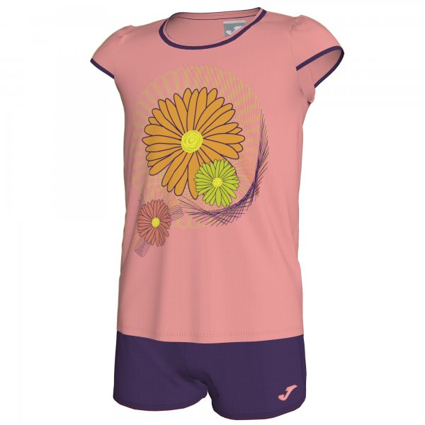 SET JUNIOR PINK-VIOLET FLOWER SUMMER GIRL