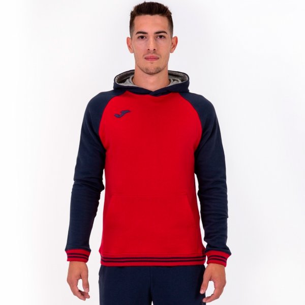 HOODED SWEATSHIRT RED-DARK NAVY