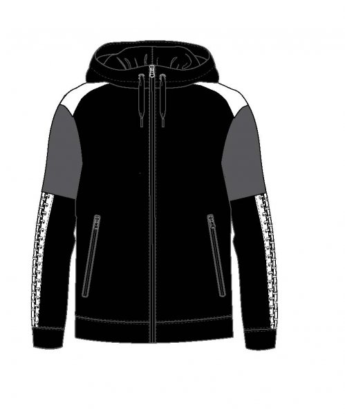 EOLO HOODED JACKET BLACK-ANTHRACITE