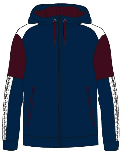 EOLO HOODED JACKET DARK NAVY-BURGUNDY