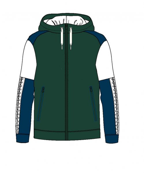 EOLO HOODED JACKET GREEN-DARK NAVY