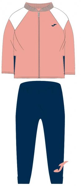 LARA TRACKSUIT GIRL FLUOR SALMON-DARK NAVY -BTS-