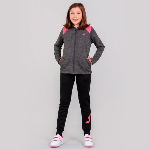 LARA TRACKSUIT GIRL MELANGE-BLACK -BTS-