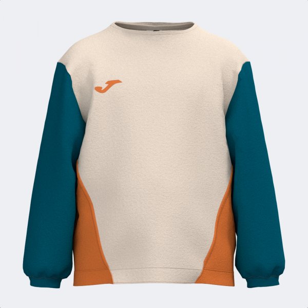 STRIPE ADVENTURE SWEATSHIRT BEIGE BLUE ORANGE