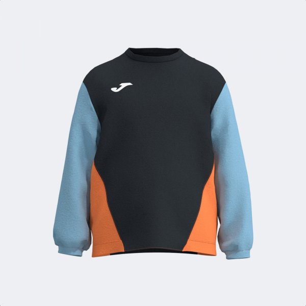 STRIPE ADVENTURE SWEATSHIRT BLACK TURQUOISE ORANGE