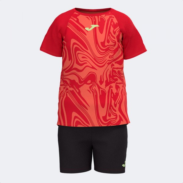 KIDS CAMP SET FLUOR CORAL-BLACK