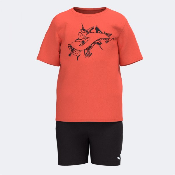 KIDS CAMP SET FLUOR CORAL-BLACK