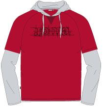 CAMISETA CLASSIC M/L ROJO/GRIS