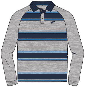 CLASSSIC BEIGE- NAVY STRIPED L/S POLO SHIRT