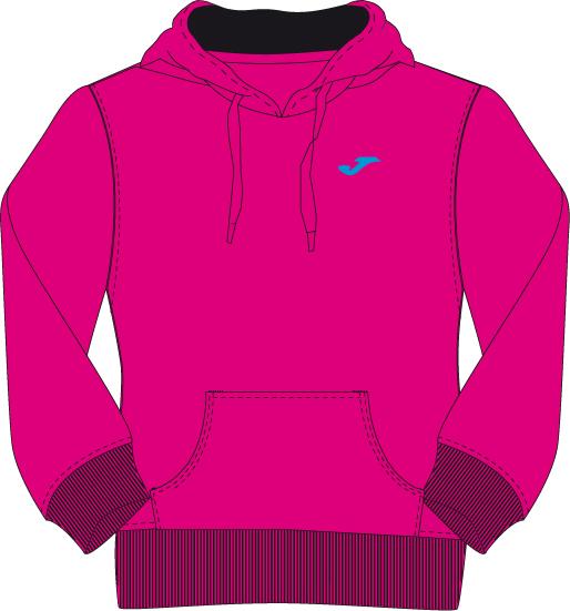 WOMEN SWEATSHIRTS FLEECE HOODED FUCHSIA SWEATSHIRT
