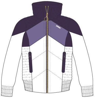 CLASSIC PRO WOMAN WHITE-PURPLE WINTER JACKET