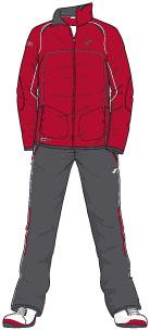 MULTISPORT MICRO. GREY-RED TRACKSUIT 