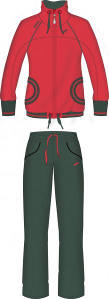 MULTISPORT WOMAN RED-GREEN TRACKSUIT