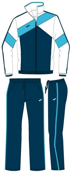 MEN TRACKSUITS TURQ.-WHITE-NAVY POLY. TRACKSUIT