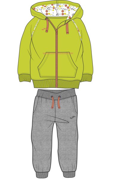 SWEATSHIRT HOODED BABY LIME