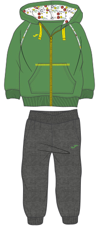 SWEATSHIRT HOODED BABY GREEN
