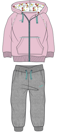 SWEATSHIRT HOODED BABY PINK