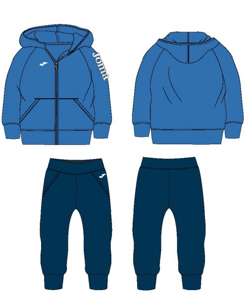 HOODED TRACKSUIT BABY ROYAL-DARK NAVY