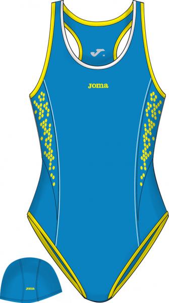 NADO BLUE/YELLOW SWIMSUIT+SWIMMING CAP