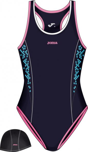 NADO BLACK/PINK SWIMSUIT+SWIMMING CAP