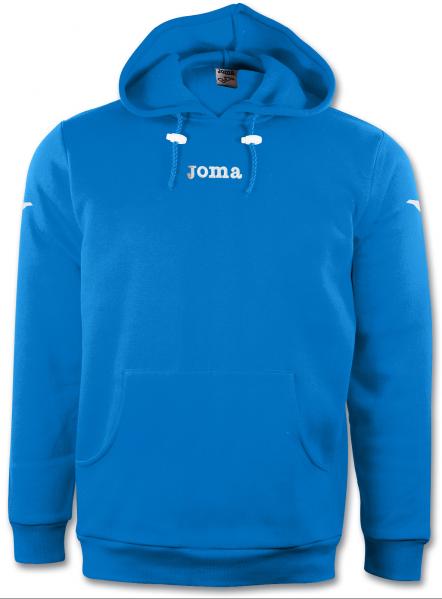 SWEATSHIRT HOOD COMBI COTTON ROYAL