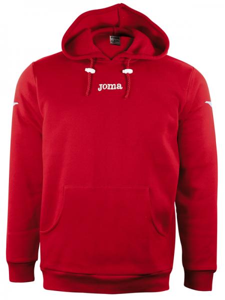 SWEATSHIRT HOOD COMBI COTTON RED