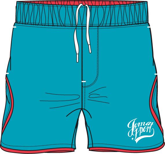 TURQUOISE-RED MAN SWIMSUIT