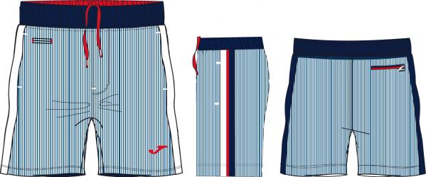 NAVY-WHITE-RED STRIPES MAN SWIMSUIT
