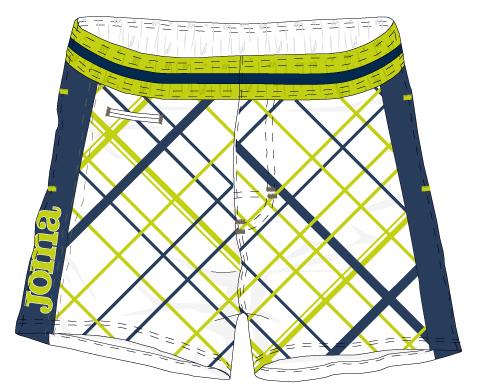 SWIMMING WHITE-LIME  BERMUDA 