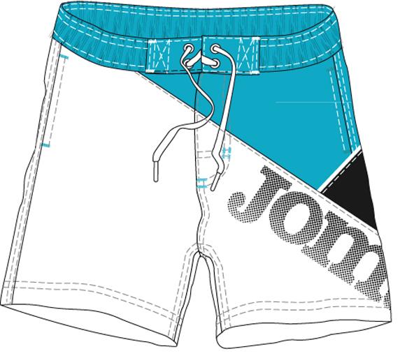 WHITE-BLUE SHORT SWIMMING 