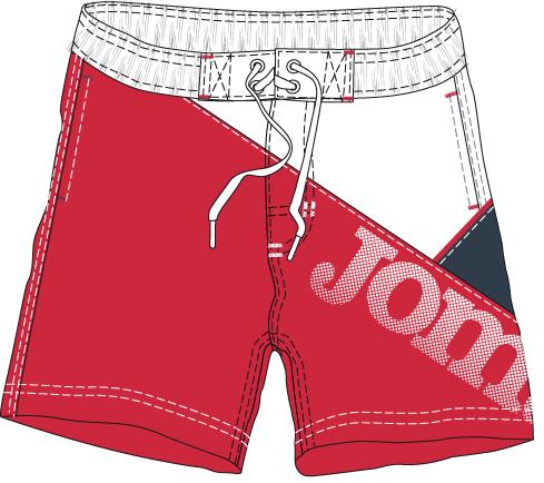 RED-NAVY SHORT SWIMMING 