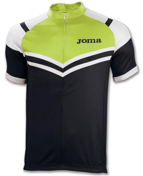 T-SHIRT CYCLING BLACK-GREEN FLUOR