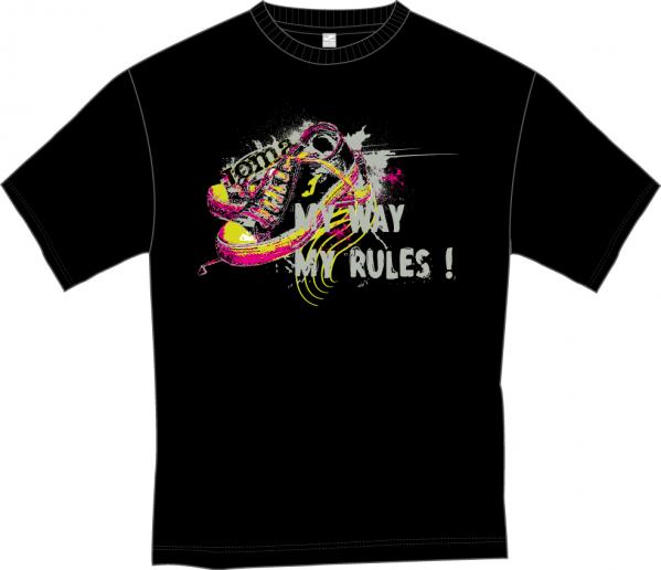 BLACK-LIME-FUCSIA S/S T-SHIRT