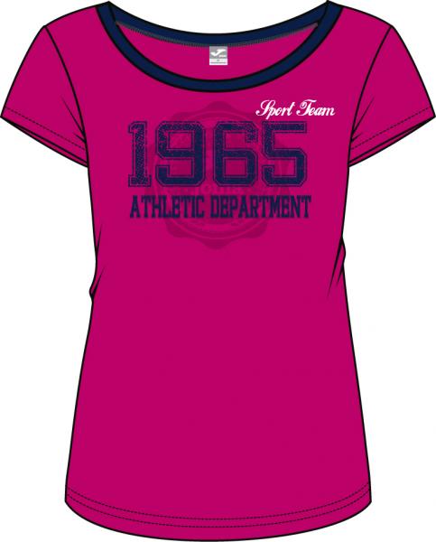 FUCSIA-NAVY S/S WOMAN T-SHIRT