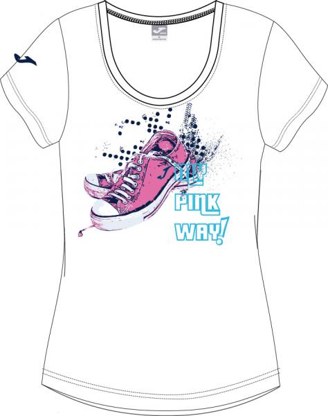 WHITE-PINK WOMAN T-SHIRT